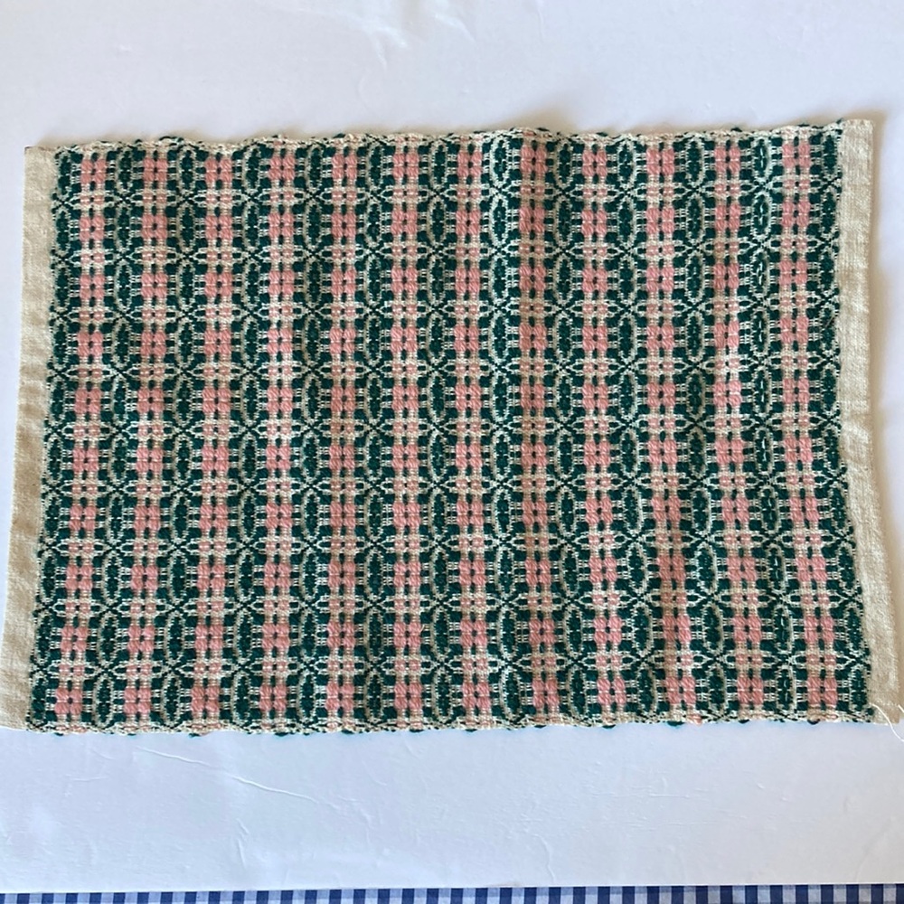 Vintage rustic handwoven wool textile Scandinavian